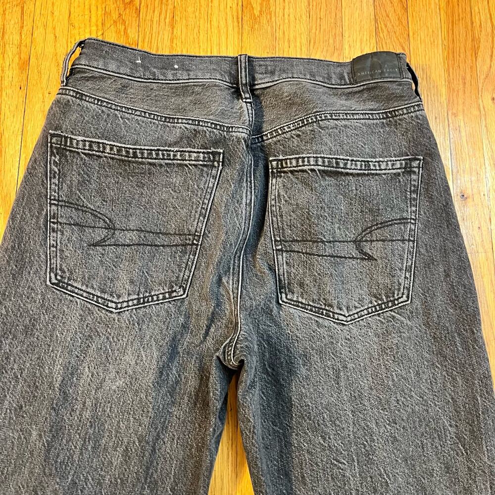 American Eagle Jeans Womens 6 Short Faded Black 90s So Stout Straight Pants - Picture 3 of 11